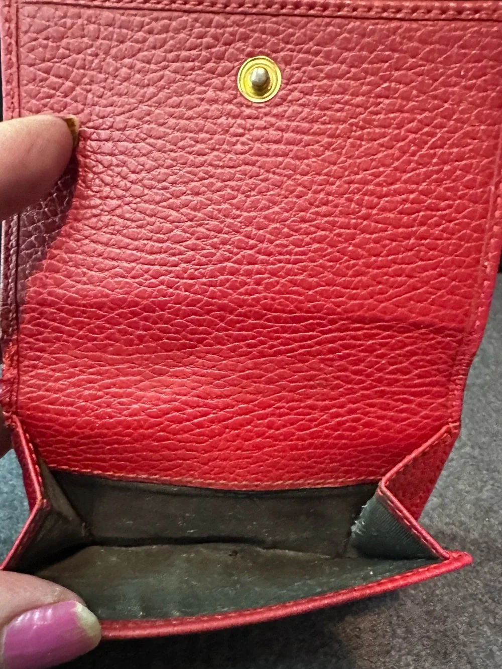 Gucci Compact Wallet Trifold Marmont Leather red